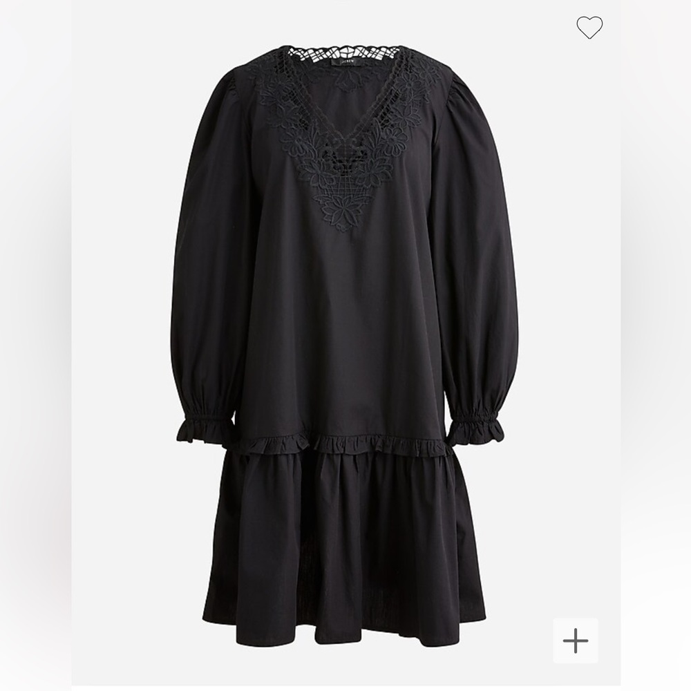 J Crew V-neck drop waist dress with eyelet trim